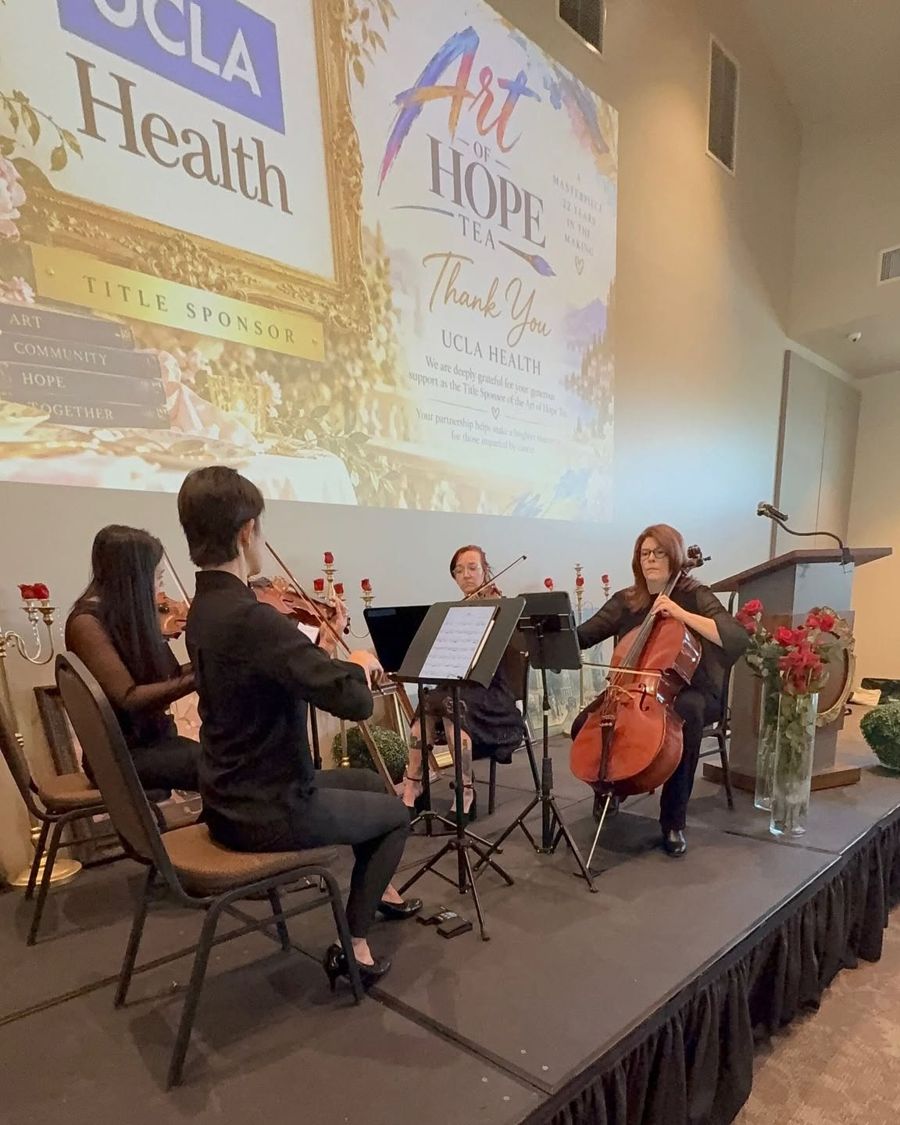 An SCSO string quartet performing at a sponsor event