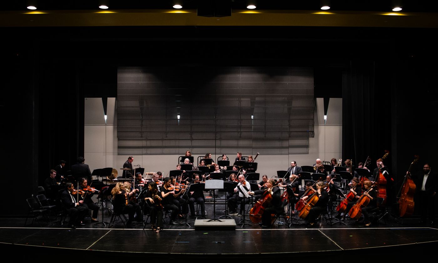 The full SCSO on the stage of the Canyon High School Performing Arts Center